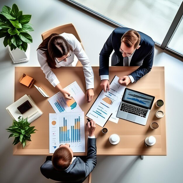 teamwork unleashed manager employee collaborating business office analyzing charts lapto 1124536 96